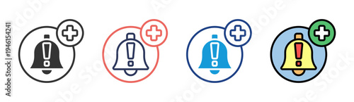 Security Alert icon set multiple style collection