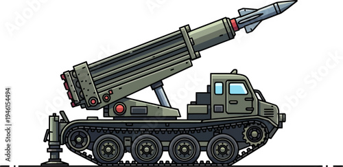 Single missile tracked launcher for ballistic strikes