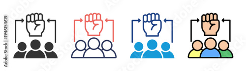 Strategic Planning icon set multiple style collection