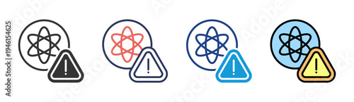 Nuclear Threat icon set multiple style collection