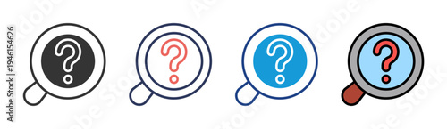 Security Question icon set multiple style collection