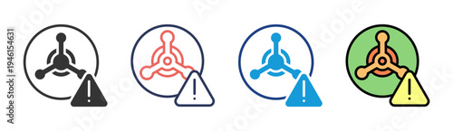 Biological Threat icon set multiple style collection