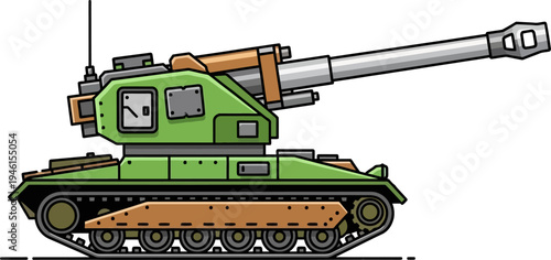 Tracked self-propelled artillery unit with a reinforced turret