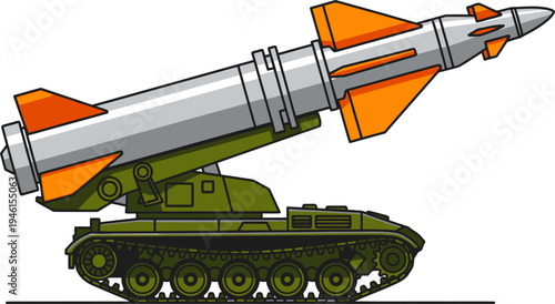 Tracked surface-to-air missile system for aerial defense