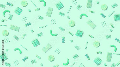 水彩風のかわいいメンフィスパターン背景