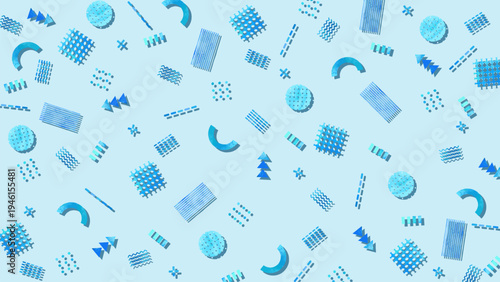 水彩風のかわいいメンフィスパターン背景