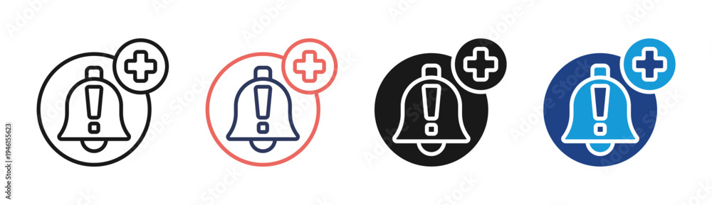 Obraz premium Security Alert icon set multiple style collection