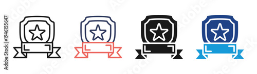 Honor Badge icon set multiple style collection