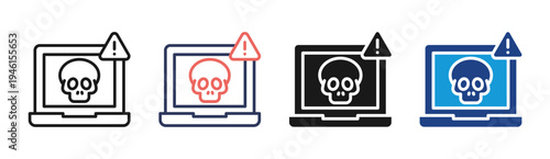 Cyber Threat icon set multiple style collection