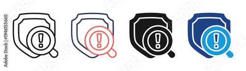 Security Inspection icon set multiple style collection