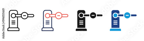 Robotic Control icon set multiple style collection