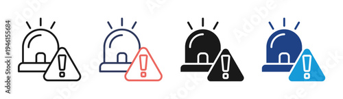 Emergency Alert icon set multiple style collection
