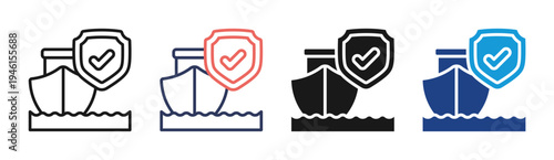 Naval Defense icon set multiple style collection