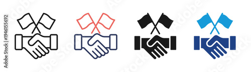 Peace Agreement icon set multiple style collection