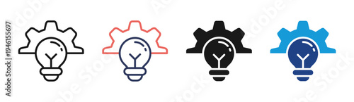 Security Innovation icon set multiple style collection