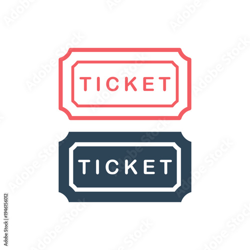 Ticket icons set vector. Ticket symbol. Trendy flat ui sign design graphic pictogram for web site, mobile application. Logo illustration.
