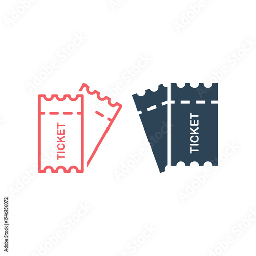 Ticket icons set vector. Ticket symbol. Trendy flat ui sign design graphic pictogram for web site, mobile application. Logo illustration.
