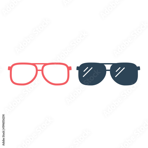 Glasses icons set concept. Vector graphic
