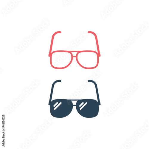 Glasses icons set concept. Vector graphic
