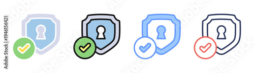 Access Control icon set multiple style collection