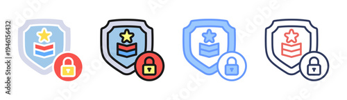 Ranked Security icon set multiple style collection