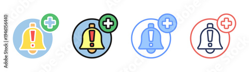 Security Alert icon set multiple style collection