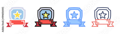 Honor Badge icon set multiple style collection