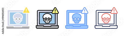 Cyber Threat icon set multiple style collection
