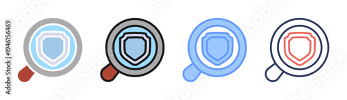 Security Analysis icon set multiple style collection