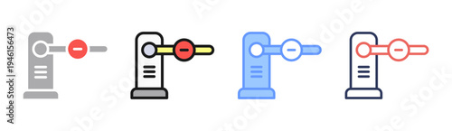 Robotic Control icon set multiple style collection