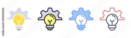 Security Innovation icon set multiple style collection