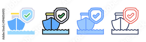 Naval Defense icon set multiple style collection