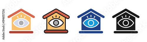 Surveillance Authority icon set multiple style collection