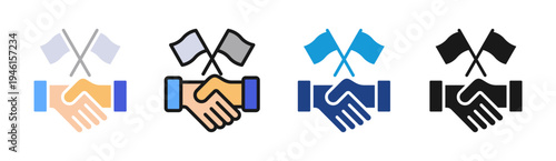 Peace Agreement icon set multiple style collection