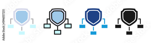 Security Framework icon set multiple style collection