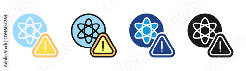 Nuclear Threat icon set multiple style collection