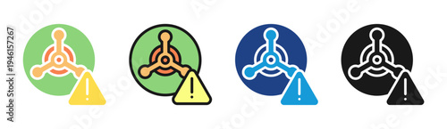 Biological Threat icon set multiple style collection