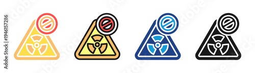 Nuclear Ban icon set multiple style collection