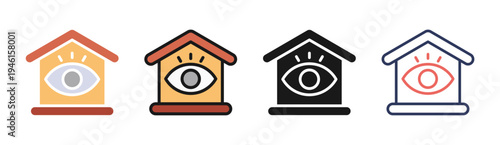 Surveillance Authority icon set multiple style collection