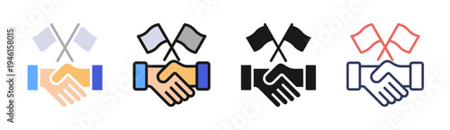 Peace Agreement icon set multiple style collection