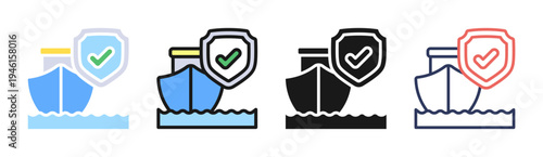 Naval Defense icon set multiple style collection