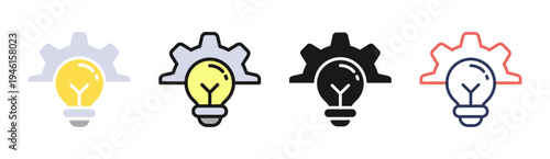Security Innovation icon set multiple style collection