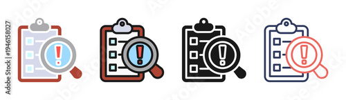 Security Risk Assessment icon set multiple style collection