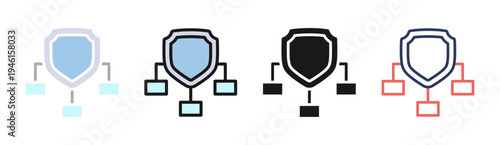 Security Framework icon set multiple style collection