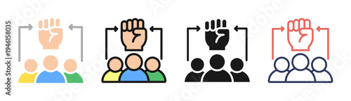 Strategic Planning icon set multiple style collection