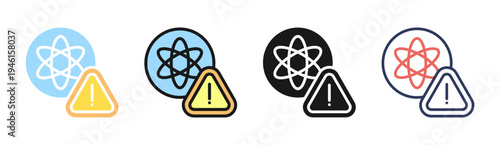 Nuclear Threat icon set multiple style collection