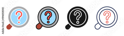 Security Question icon set multiple style collection