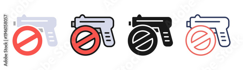 Gun Control icon set multiple style collection