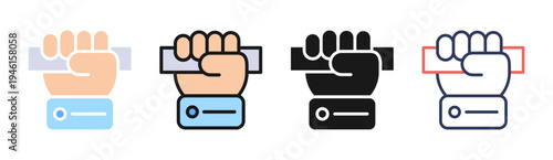 Armed Force icon set multiple style collection