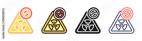 Nuclear Ban icon set multiple style collection